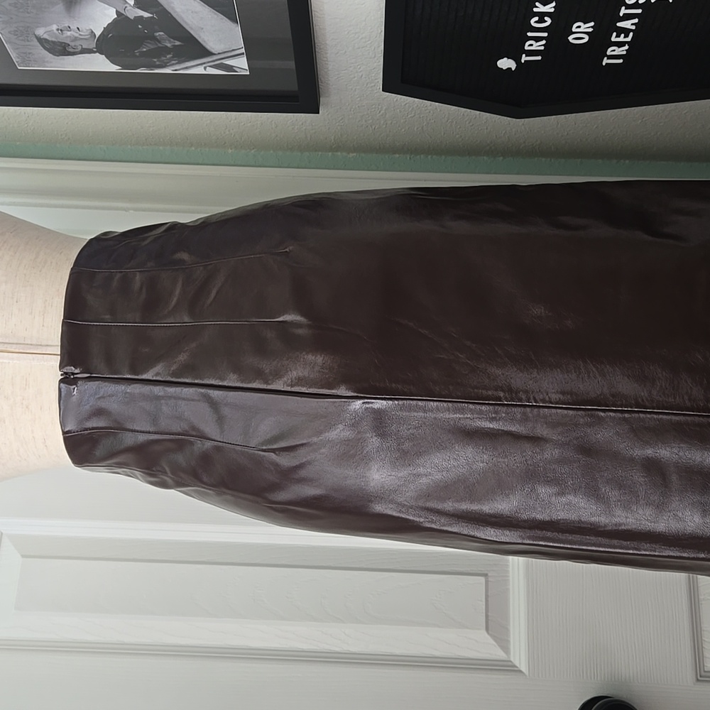 Worthington x JCPenney Maxi Vegan Leather Skirt In Chocolate Plum, 4, NWT - Picture 10 of 14